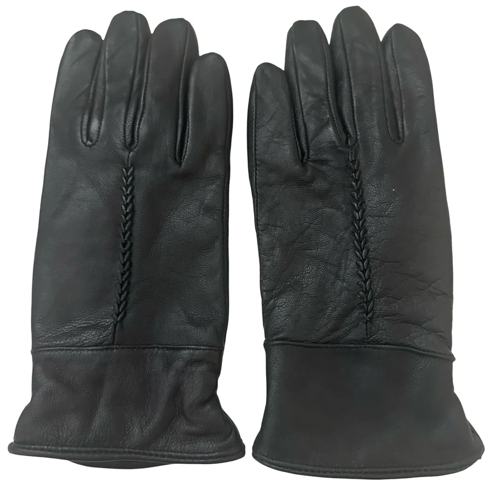 Jacob Ash Holdings Black Soft Classic Leather Women's Gloves